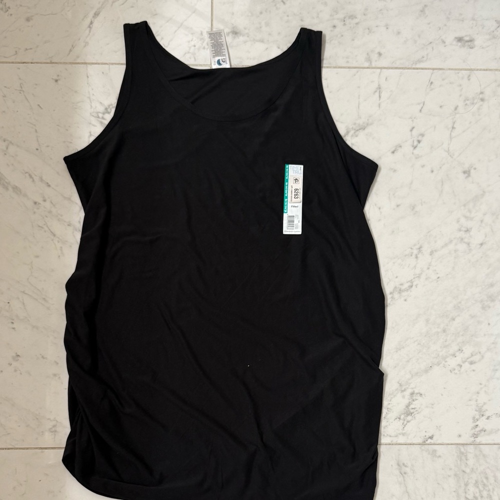 NWT size XL fitted maternity Time and Tru Black Sleeveless Top